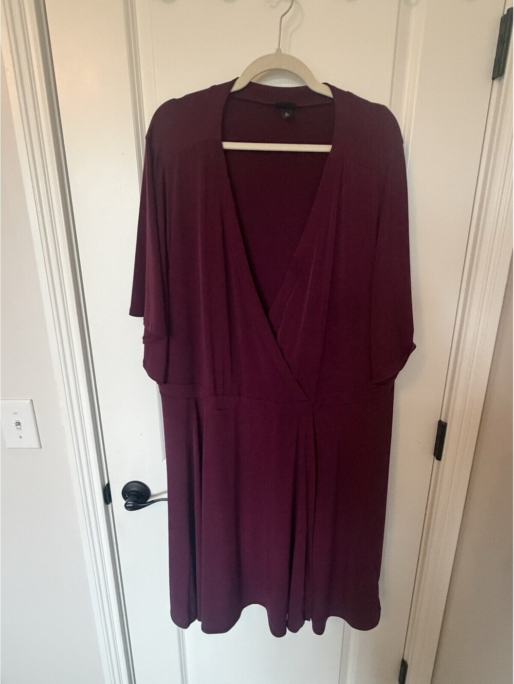 Torrid Womens Dress Size 6 Burgundy Faux Wrap Midi Cocktail